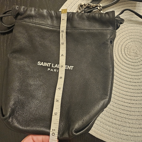 Saint Laurent Black Leather Teddy Bucket Bag - Picture 13 of 13